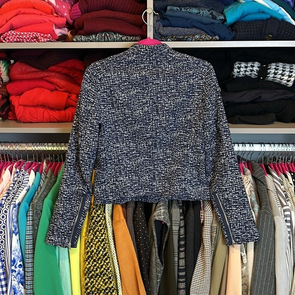 GAP navy and white print moto jacket size XS - Picture 3 of 3